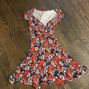Free People Red and Pink Floral Mini Dress